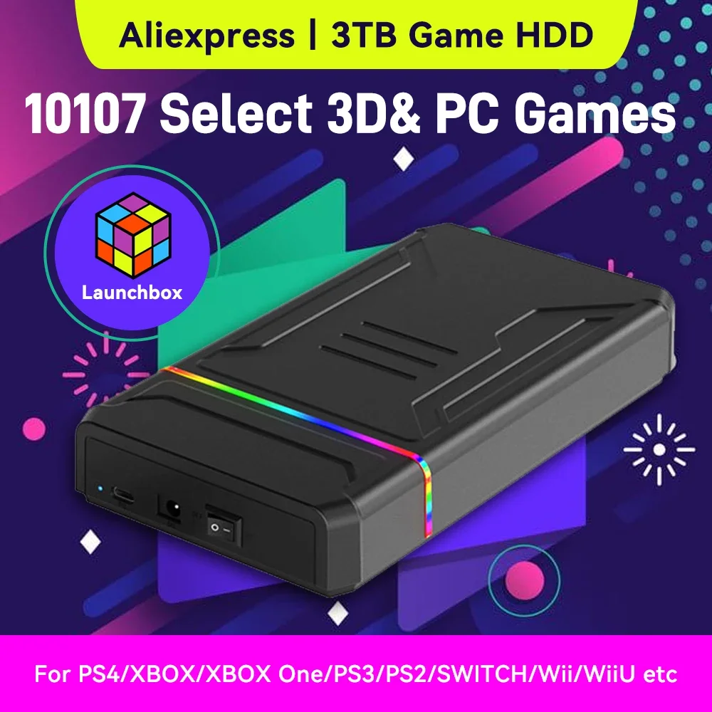 Gaming Console Emulator - Przenośny dysk twardy do gier 3TB