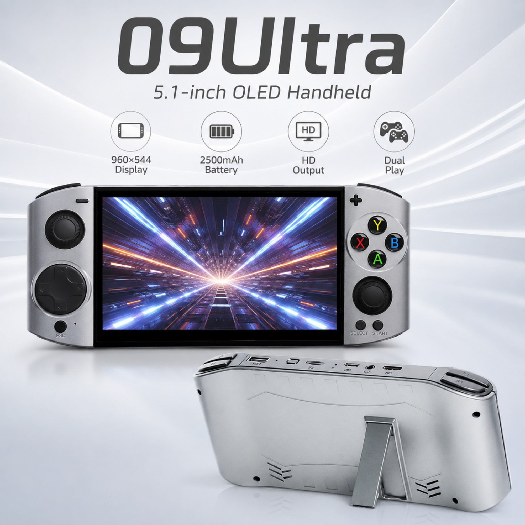 09 Ultra 5.1-calowa przenośna  – Gaming Console Types recenzja i cena